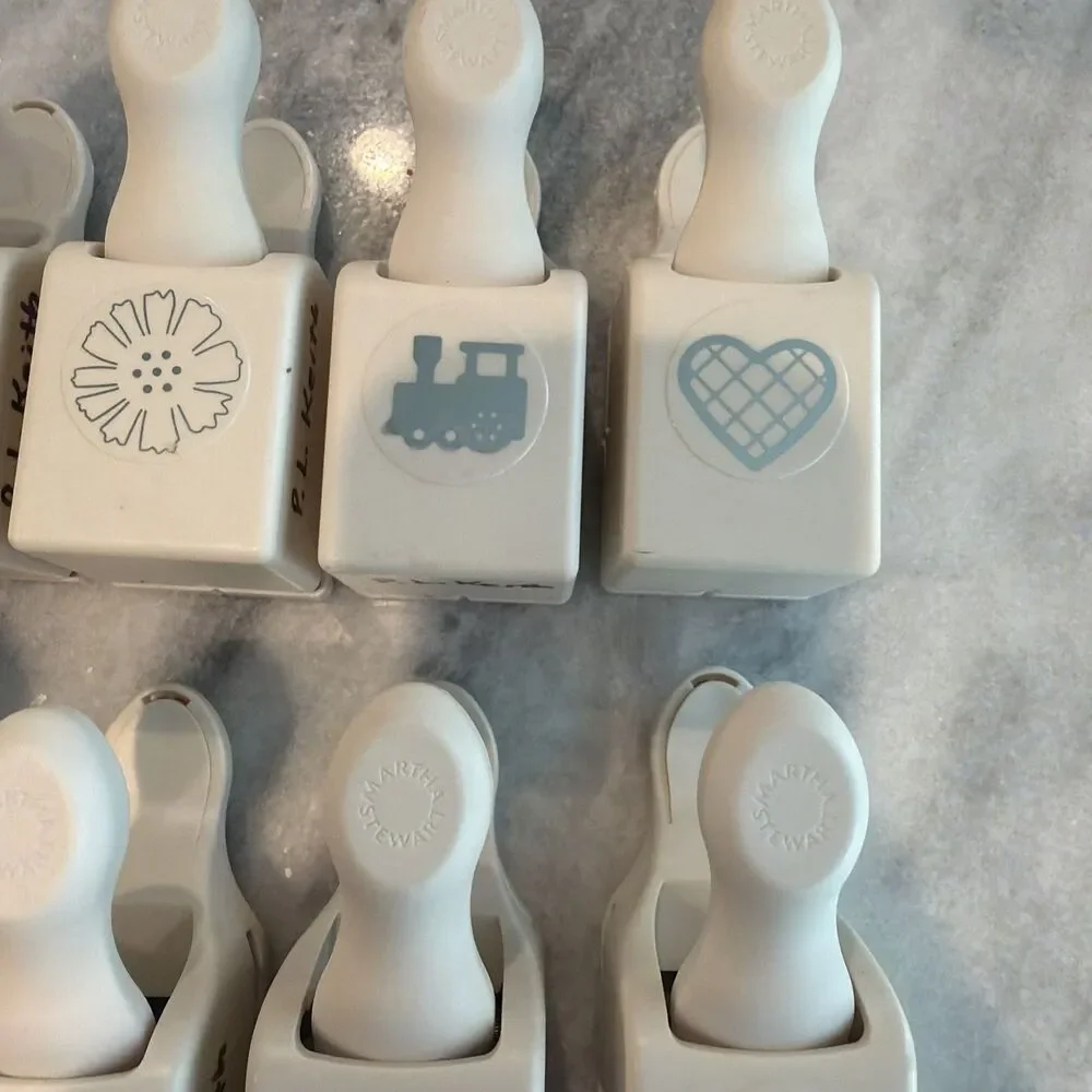 Lot Of 10 Martha Stewart Punches Flowers Hearts Bows Nature Train Etc